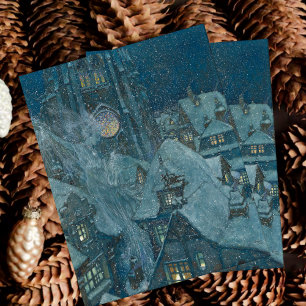 Vintage Edmund Dulac Snö Queen Vykort