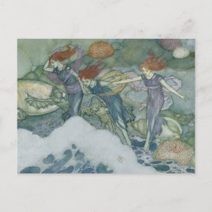 Vintage Edmund Dulac Stormen Sjömän Vykort