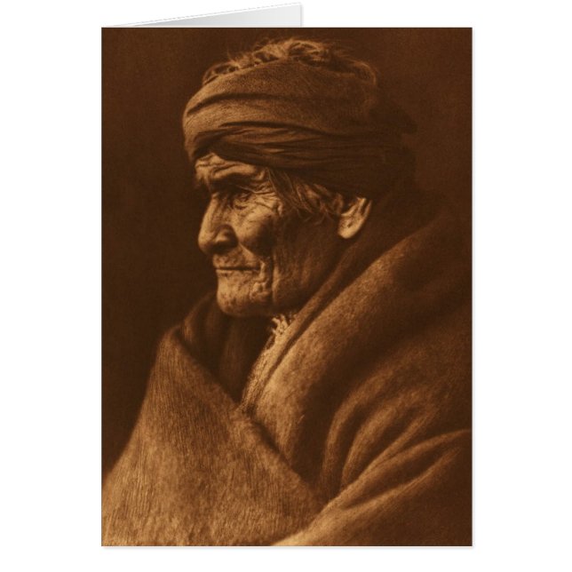 Vintage Edward S Curtis Geronimo Photograph Hälsningskort (Framsidan)