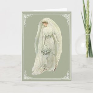 Vintage Edwardian Bride Greeting Card Kort
