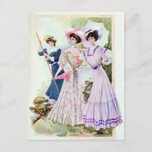 Vintage Edwardian Dam vykort
