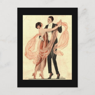Vintage Edwardian dansar par vykort