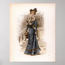 Vintage Edwardian Fashion Lady With Basket 