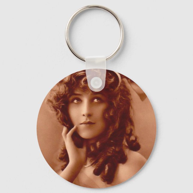 Vintage Edwardian Girl Nyckelring (Framsida)