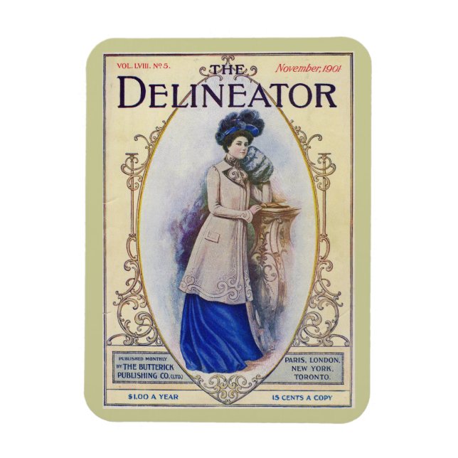 Vintage Edwardian Magazine Cover Magnet (Vertikal)