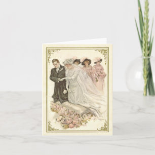 Vintage Edwardian som gifta sig Notecard Kort