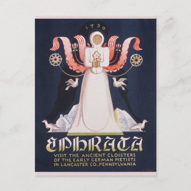 Vintage Efrata Pennsylvania Cloisters Vykort (Framsida)