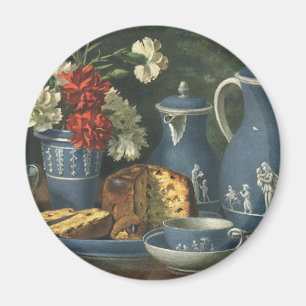 Vintage Eftermiddagskaffe, kummel, te och blommor Magnet