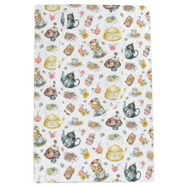 Vintage Eftermiddagstid Tea & Ro Mönster om Vita