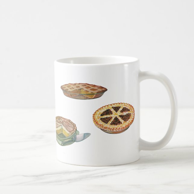 Vintage efterrätter, Thanksgiving-pajer, Pekanpump Kaffemugg (Höger)