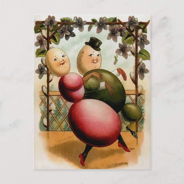 Vintage Egg Dancers Påsk vykort (Framsida)