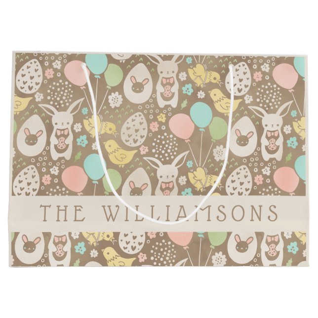 Vintage Eggs Bunny Chick Personlig Påsk (Baksidan)