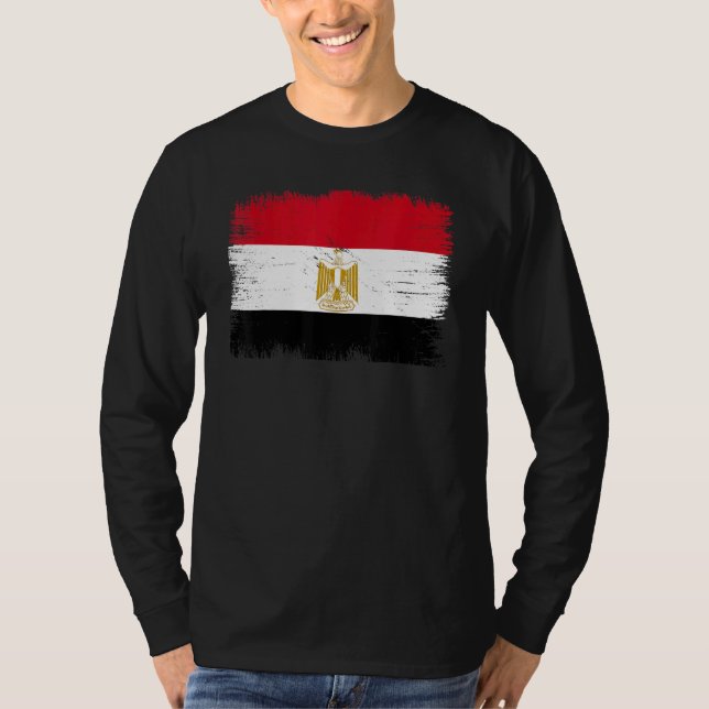 Vintage Egypt Flag Egyptian Independence Day T Shirt (Framsida)