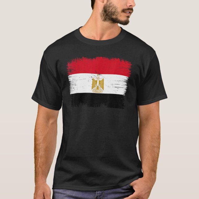 Vintage Egypt Flag Egyptian Independence Day T Shirt (Framsida)