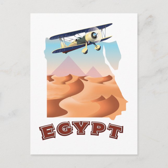 Vintage Egypt-karta reseposter Vykort (Framsida)