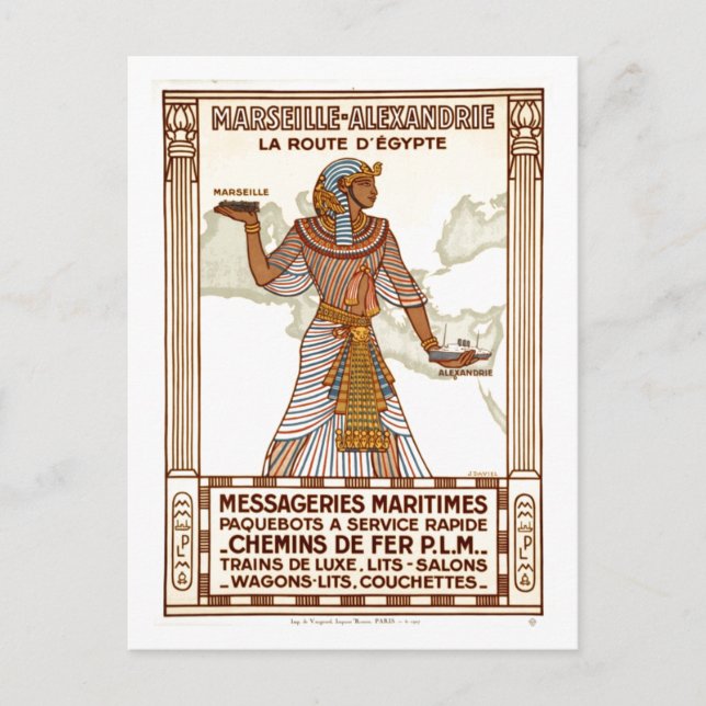 Vintage Egypt Resor Vykort (Framsida)