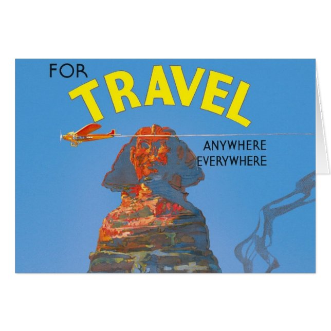 Vintage Egypten Luft Travel Advertisement Hälsningskort (Framsidan Horizontal)