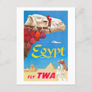 Vintage Egypten Luft Travel Advertisement Helg Vykort