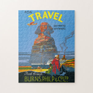 Vintage Egypten Luft Travel Advertisement Pussel