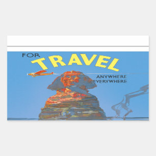Vintage Egypten Luft Travel Advertisement Rektangulärt Klistermärke