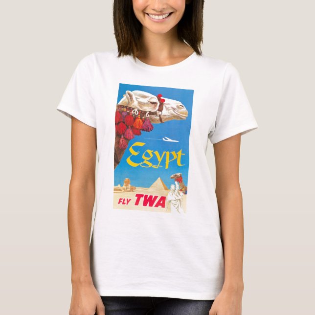 Vintage Egypten Luft Travel Advertisement Tee (Framsida)
