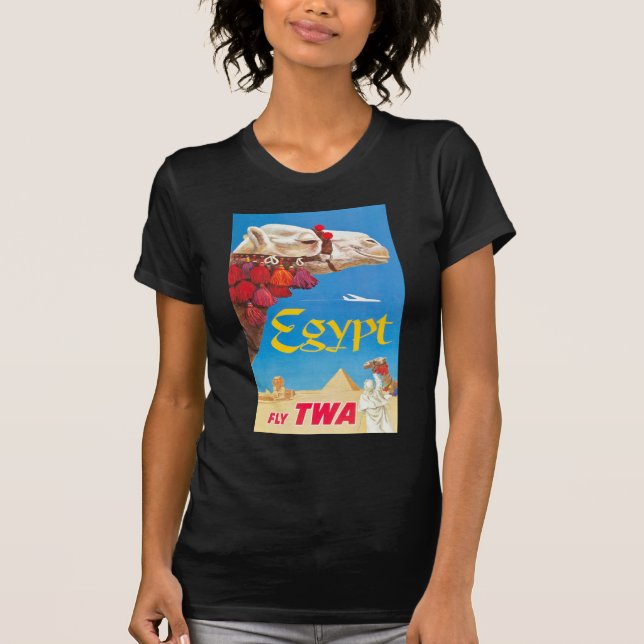 Vintage Egypten Luft Travel Advertisement Tee (Framsida)