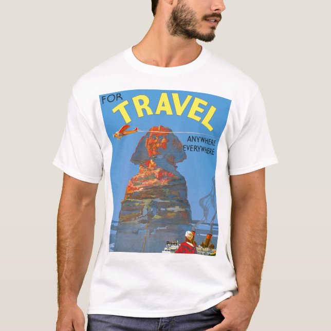 Vintage Egypten Luft Travel Advertisement Tee (Framsida)