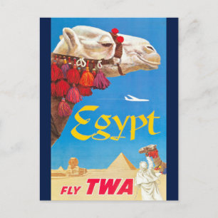 Vintage Egypten Luft Travel Advertisement Vykort
