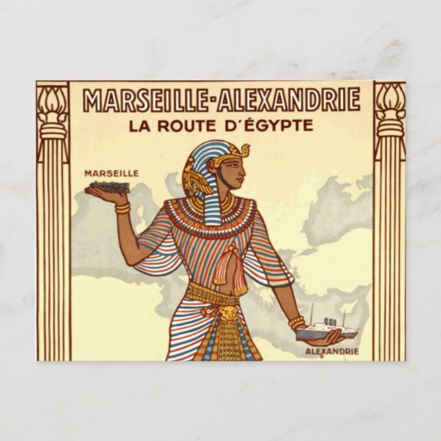 Vintage Egypten Resevykort Vykort (Framsida)
