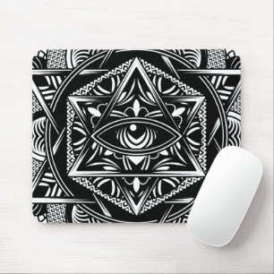 Vintage Egypten Travel Ancient Öga Mandala Black Musmatta
