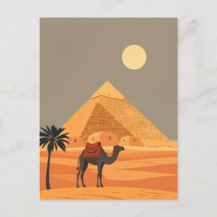 Vintage Egypten Travel Art Camel och Pyramids Vykort
