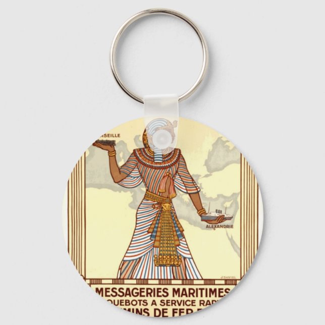 Vintage Egypten Travel Nyckelring (Framsida)
