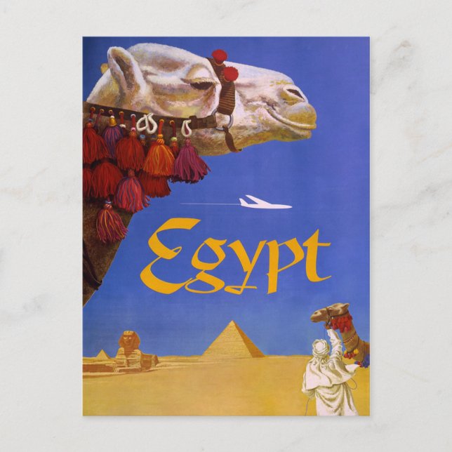 Vintage Egypten Travel Poster Vykort (Framsida)