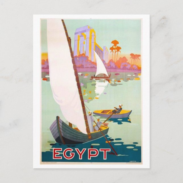 Vintage Egypten Travel Poster Vykort (Framsida)