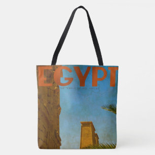 Vintage Egyptian Temple Tote Bag Tygkasse