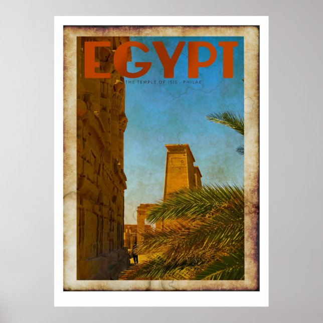 Vintage Egyptian Temple Travel Poster (Framsidan)