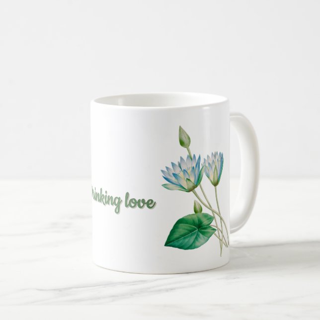 Vintage egyptisk lotusblomma kaffemugg (Framsida höger)