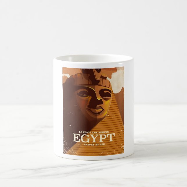 Vintage egyptisk semesterplakat kaffemugg (Center)