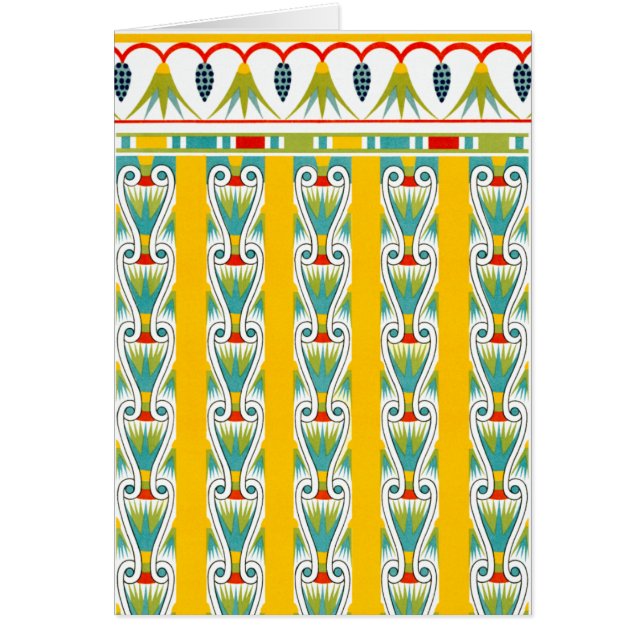 Vintage Egyptiska Mönster Hälsningskort (Framsidan)