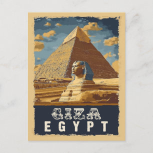 Vintage Egyptiska : Underbar pyramid i Giza Travel Vykort