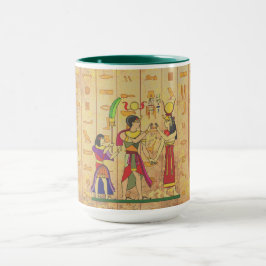 Vintage, egyptiskt mönster, antikt utförande, ränd mugg