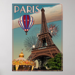 Vintage Eiffel Torn - 18 x 24 Poster