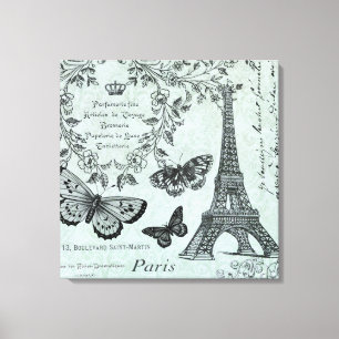 Vintage Eiffel Torn (arbetsyta) Canvastryck