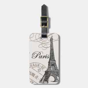 Vintage Eiffel Torn..Bagagelapp Bagagebricka
