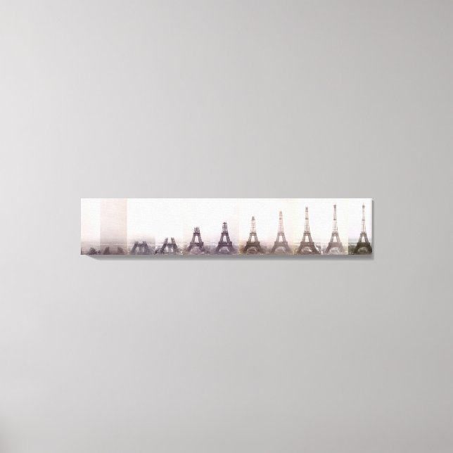 Vintage Eiffel Torn byggfotot Paris Canvastryck (Framsida)