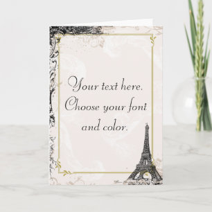 Vintage Eiffel Torn-kort Kort