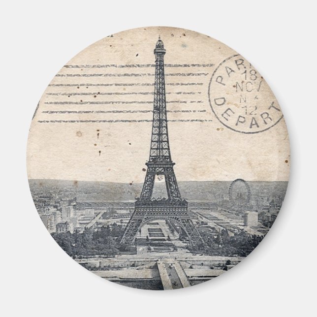 Vintage Eiffel Torn Magnet (Framsidan)