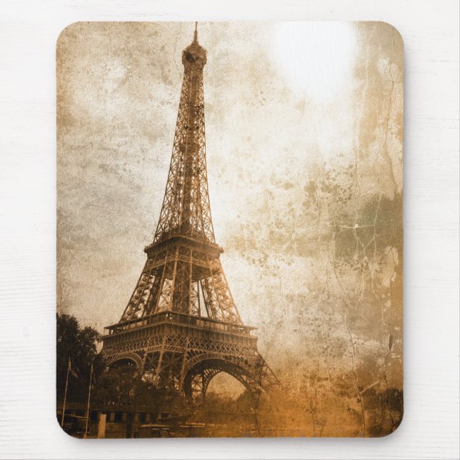 Vintage Eiffel Torn Mouse Pad Musmatta (Framsidan)