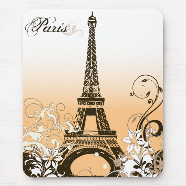 Vintage Eiffel Torn Mouse Pad Musmatta (Framsidan)