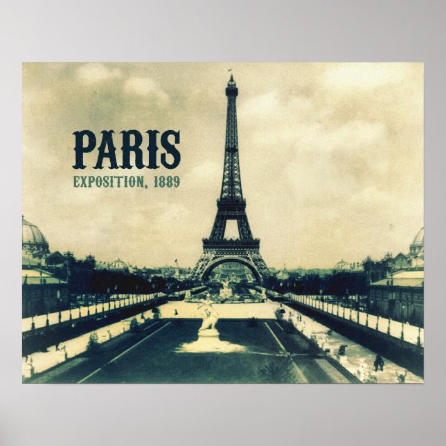 Vintage Eiffel Torn, Paris, 1889 Poster (Framsidan)